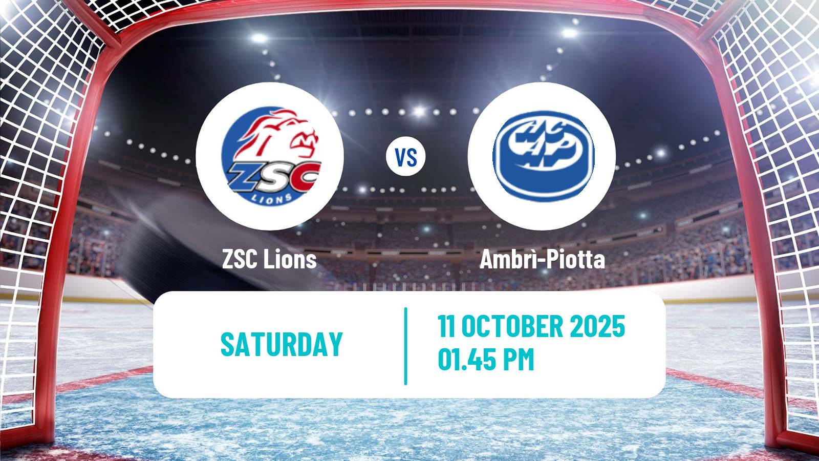 Hockey Swiss National League Hockey ZSC Lions - Ambrì-Piotta