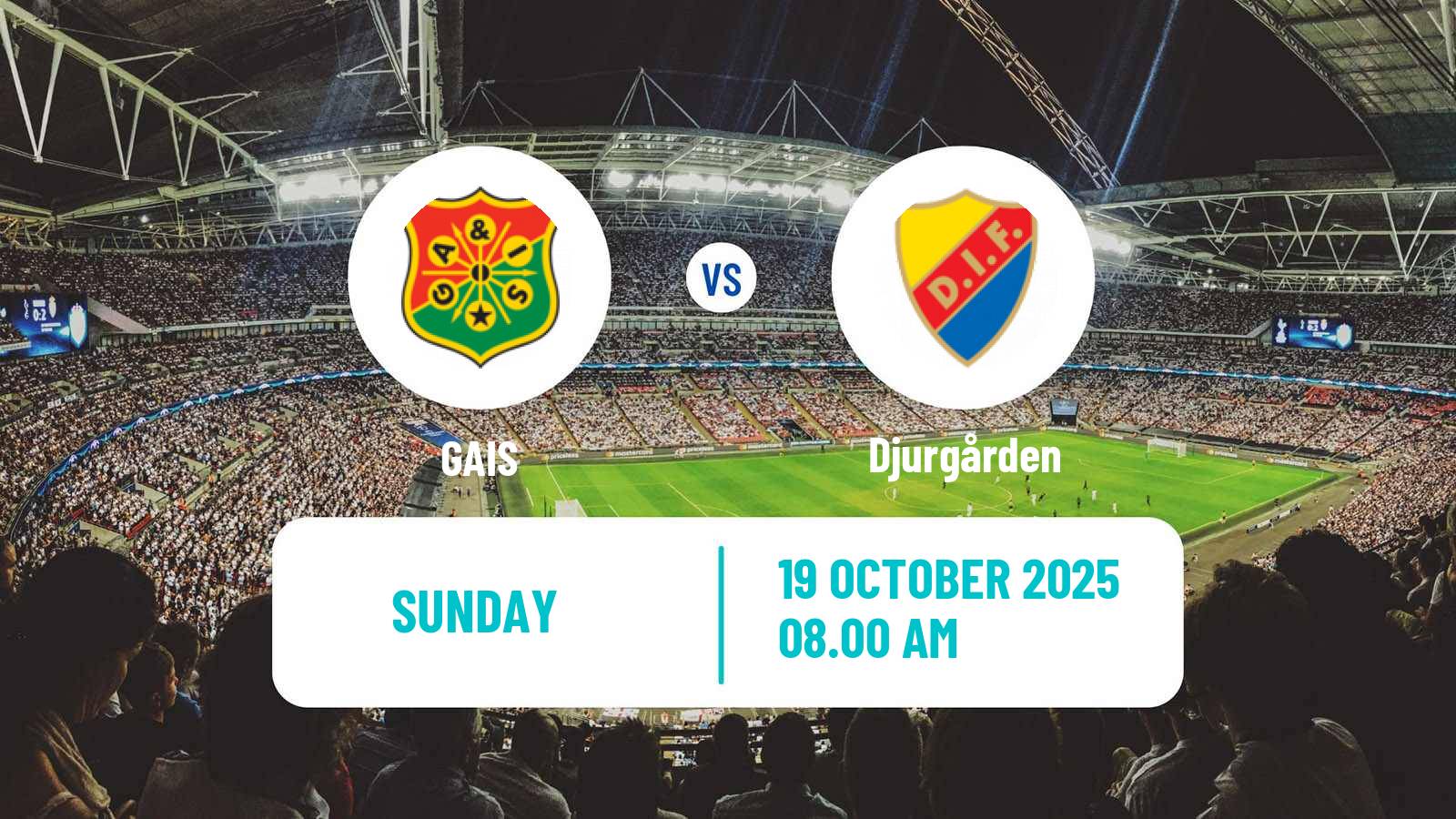 Football Swedish Allsvenskan GAIS - Djurgården