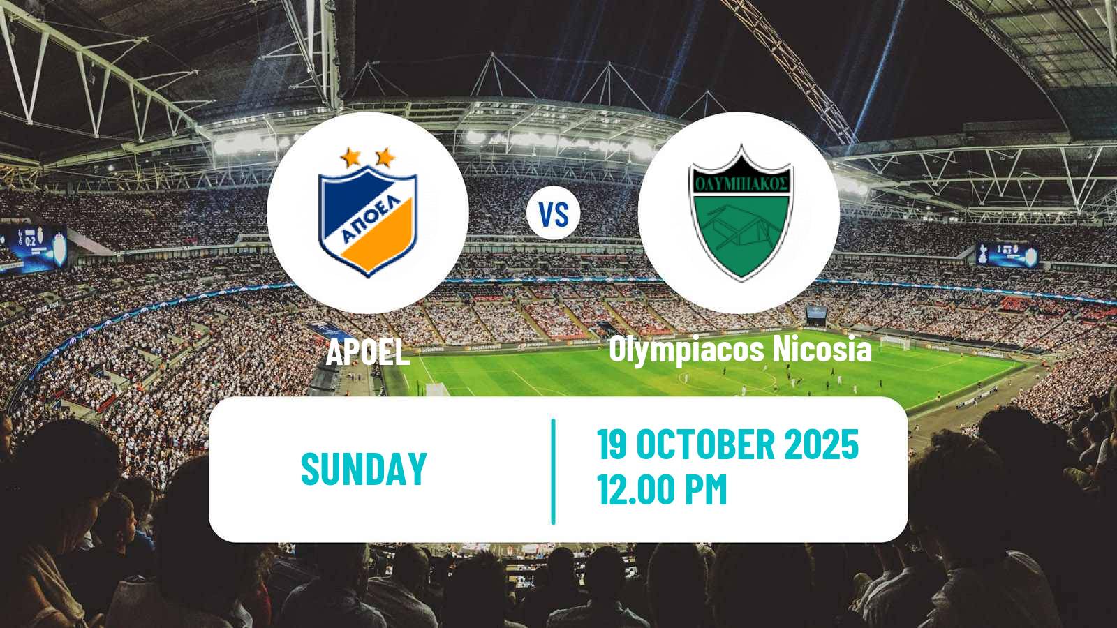Football Cypriot First Division APOEL - Olympiacos Nicosia