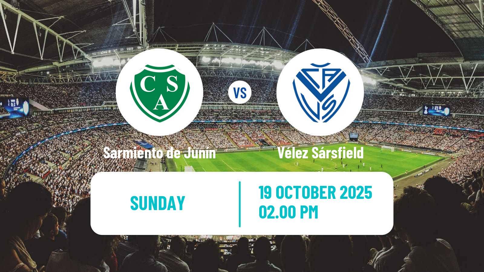 Football Argentinian Liga Profesional Sarmiento de Junín - Vélez Sársfield