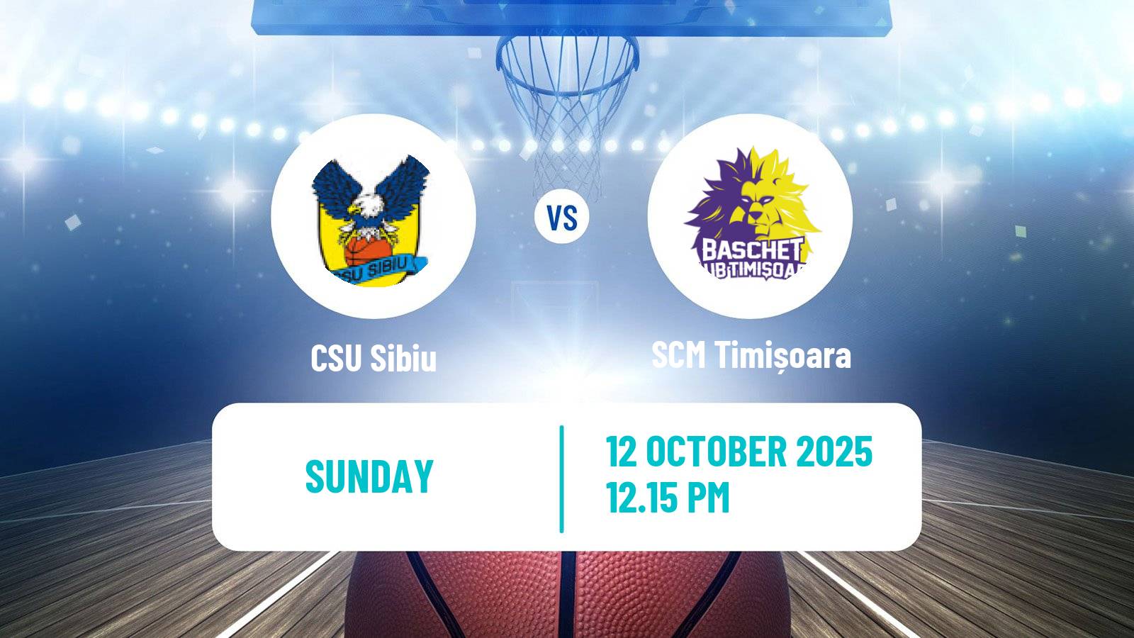 Basketball Romanian Divizia A Basketball CSU Sibiu - SCM Timișoara