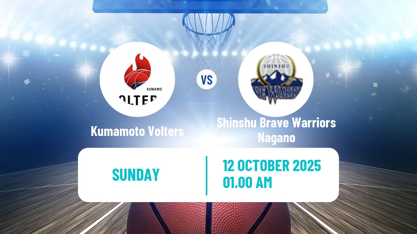 Basketball Japan B2 League Basketball Kumamoto Volters - Shinshu Brave Warriors Nagano