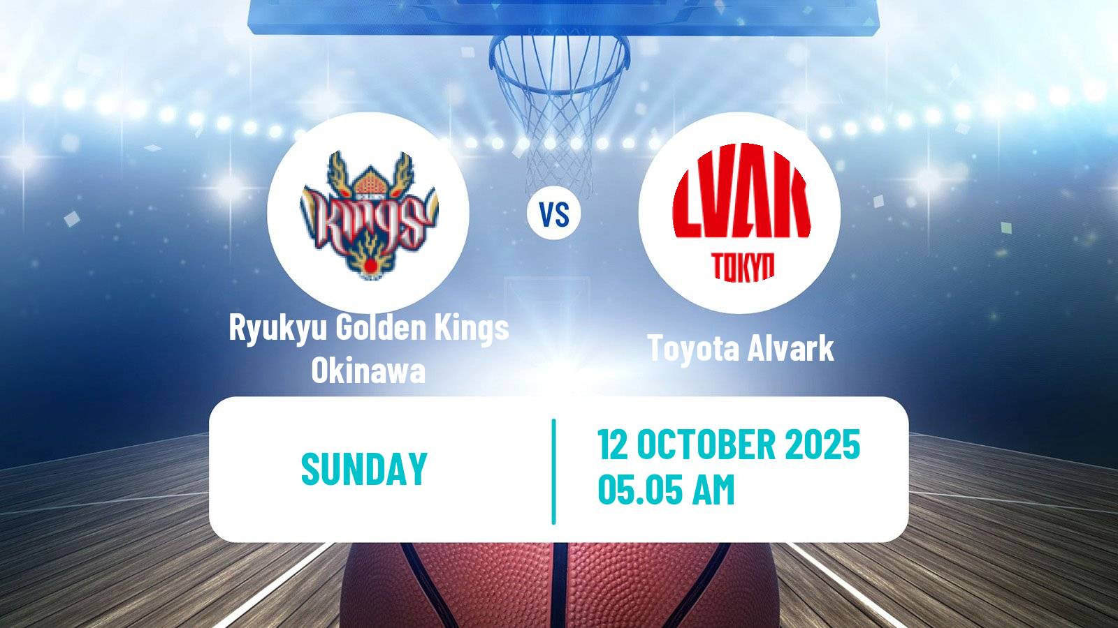 Basketball BJ League Ryukyu Golden Kings Okinawa - Toyota Alvark