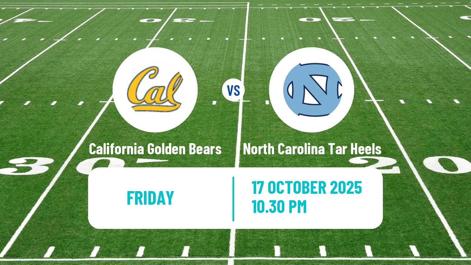 American football NCAA College Football California Golden Bears - North Carolina Tar Heels