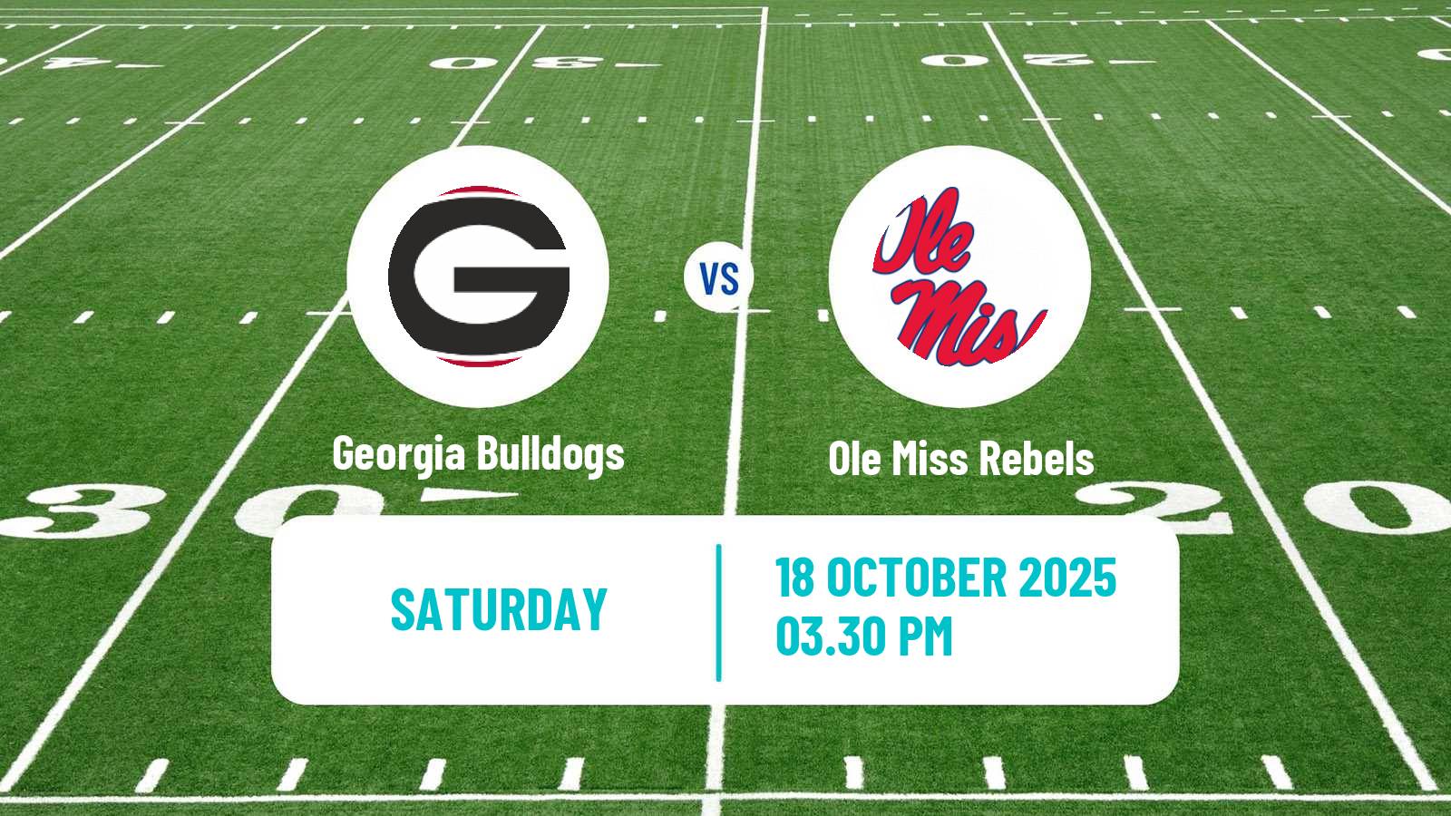 American football NCAA College Football Georgia Bulldogs - Ole Miss Rebels