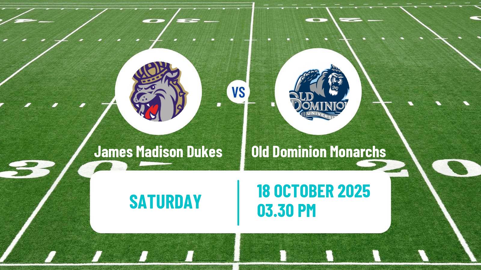 American football NCAA College Football James Madison Dukes - Old Dominion Monarchs