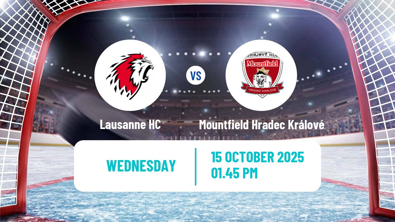 Hockey Champions League Ice Hockey Lausanne HC - Mountfield Hradec Králové
