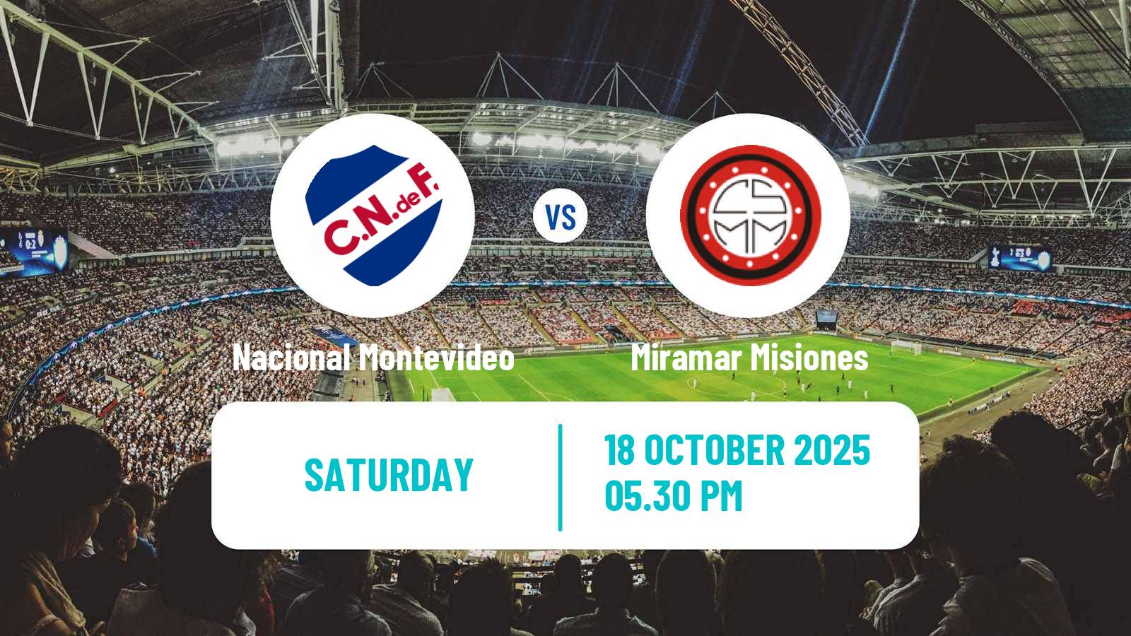 Football Uruguayan Primera Division Nacional Montevideo - Miramar Misiones