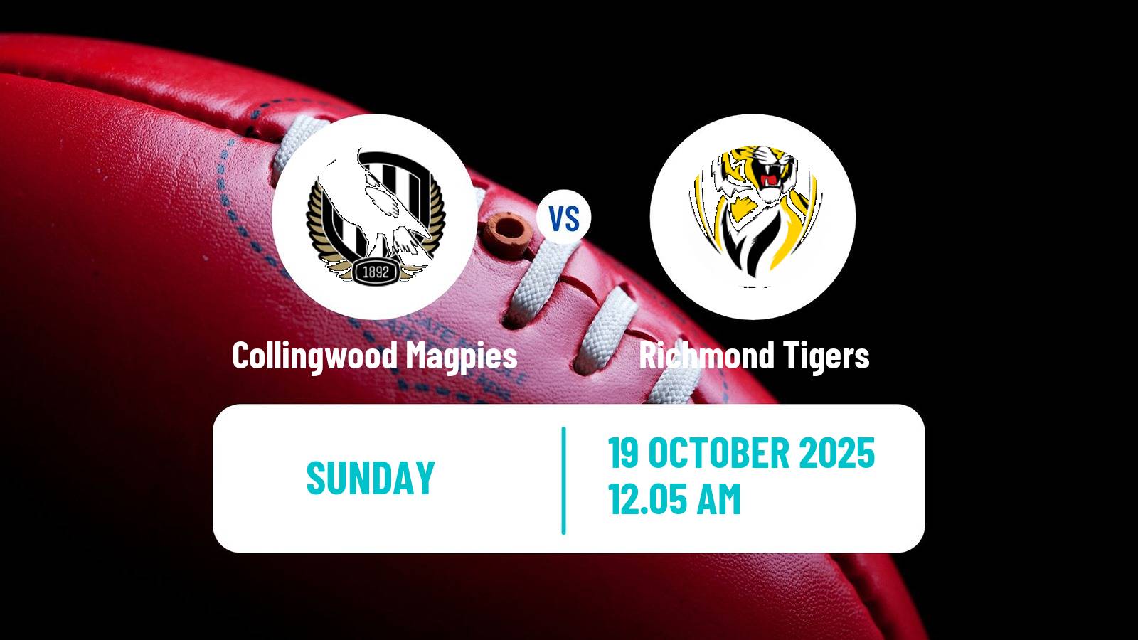 Aussie rules AFL Women Collingwood Magpies - Richmond Tigers