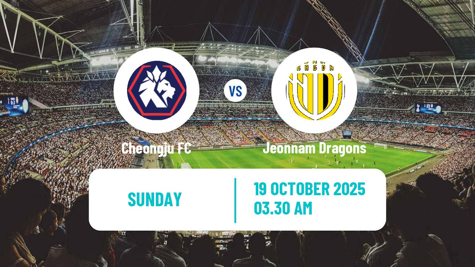 Football South Korean K-League 2 Cheongju - Jeonnam Dragons