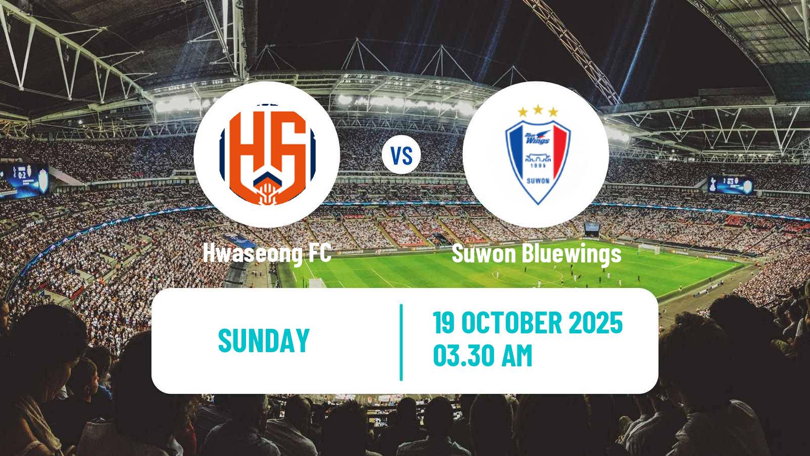 Football South Korean K-League 2 Hwaseong - Suwon Bluewings