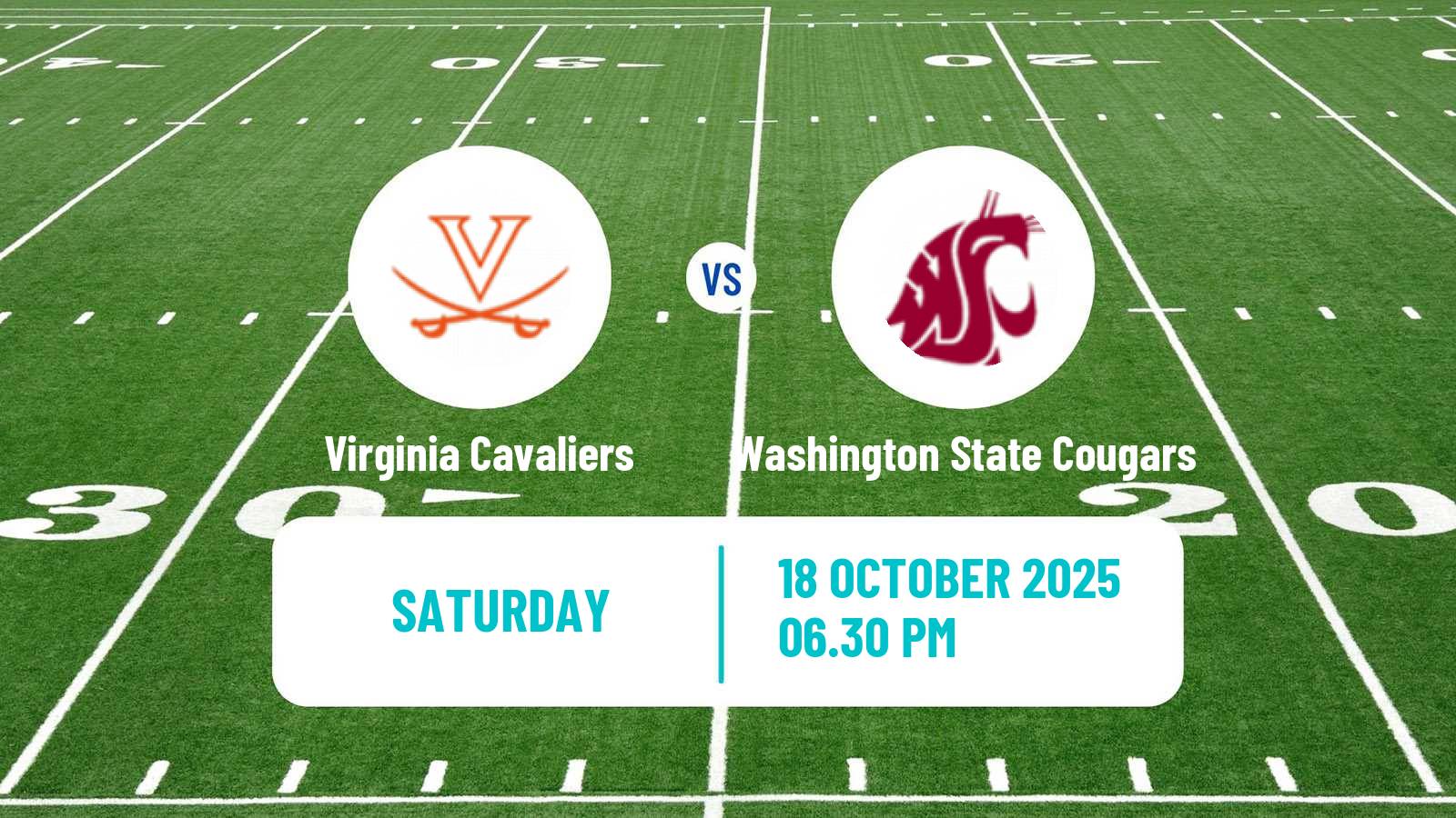 American football NCAA College Football Virginia Cavaliers - Washington State Cougars