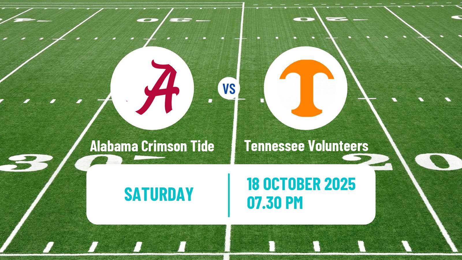 American football NCAA College Football Alabama Crimson Tide - Tennessee Volunteers