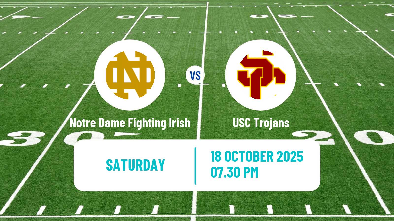 American football NCAA College Football Notre Dame Fighting Irish - USC Trojans