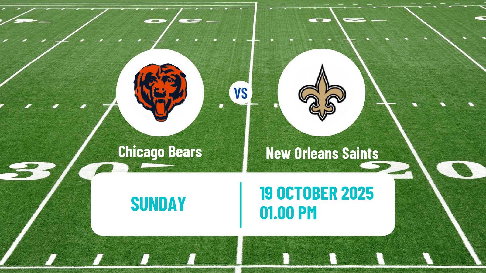 American football NFL Chicago Bears - New Orleans Saints
