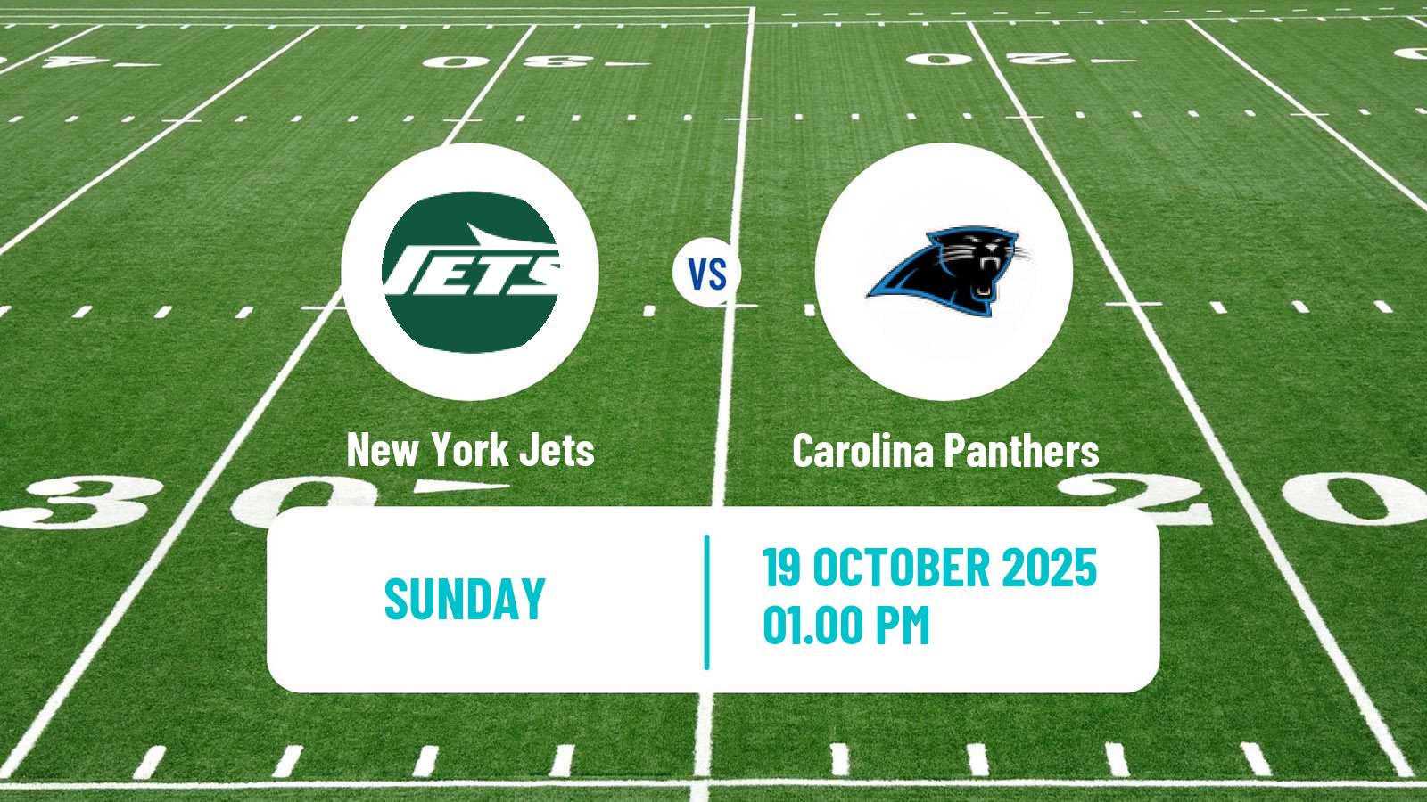 American football NFL New York Jets - Carolina Panthers