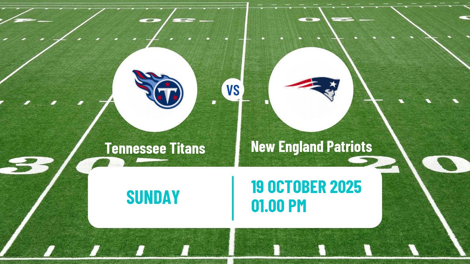 American football NFL Tennessee Titans - New England Patriots