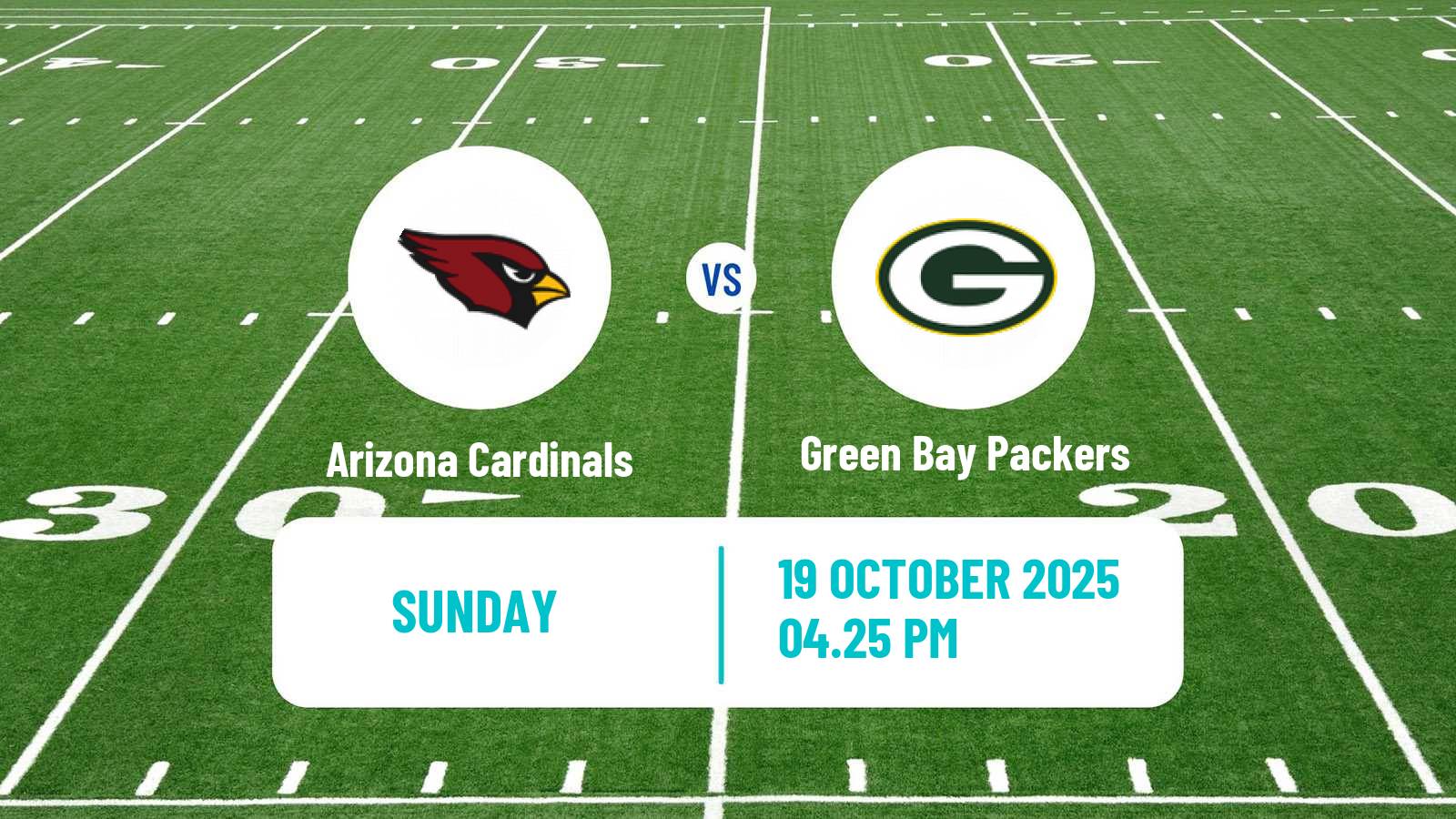American football NFL Arizona Cardinals - Green Bay Packers
