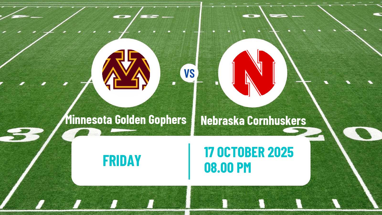 American football NCAA College Football Minnesota Golden Gophers - Nebraska Cornhuskers