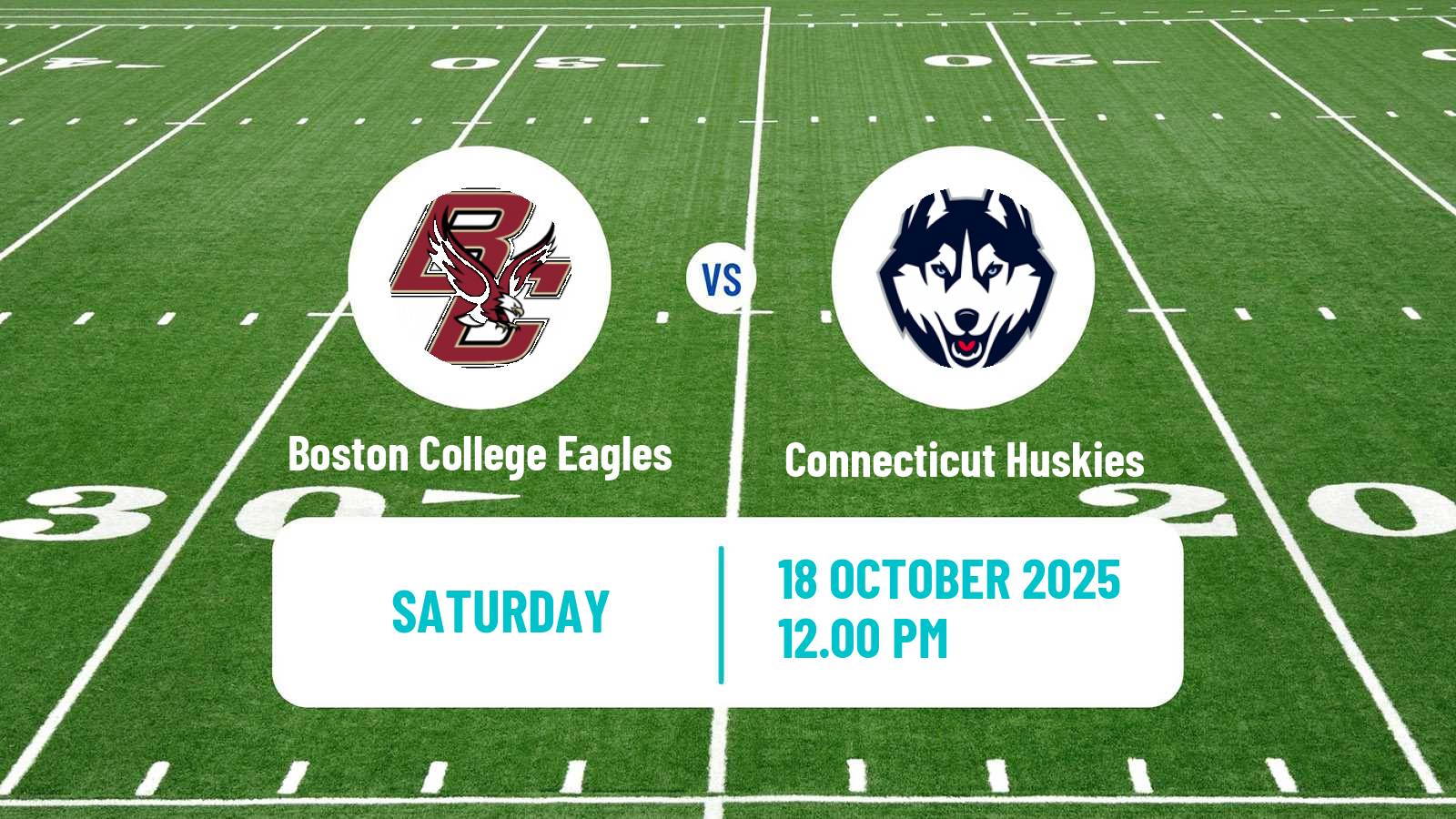 American football NCAA College Football Boston College Eagles - Connecticut Huskies