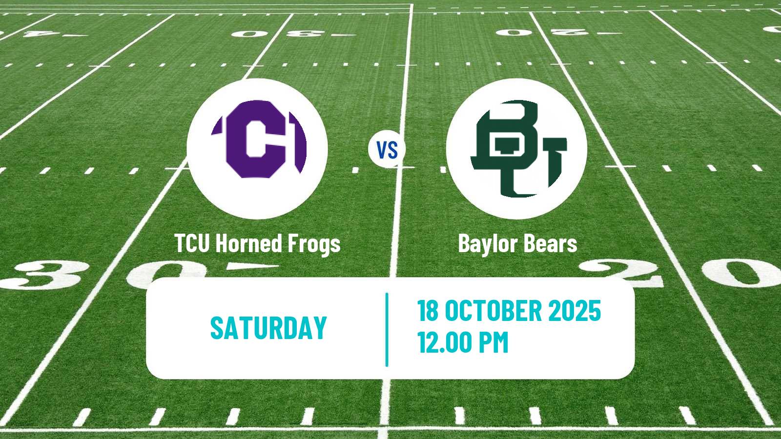 American football NCAA College Football TCU Horned Frogs - Baylor Bears
