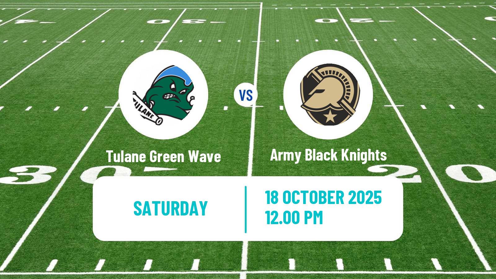 American football NCAA College Football Tulane Green Wave - Army Black Knights