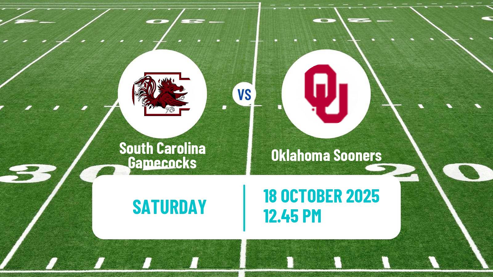 American football NCAA College Football South Carolina Gamecocks - Oklahoma Sooners