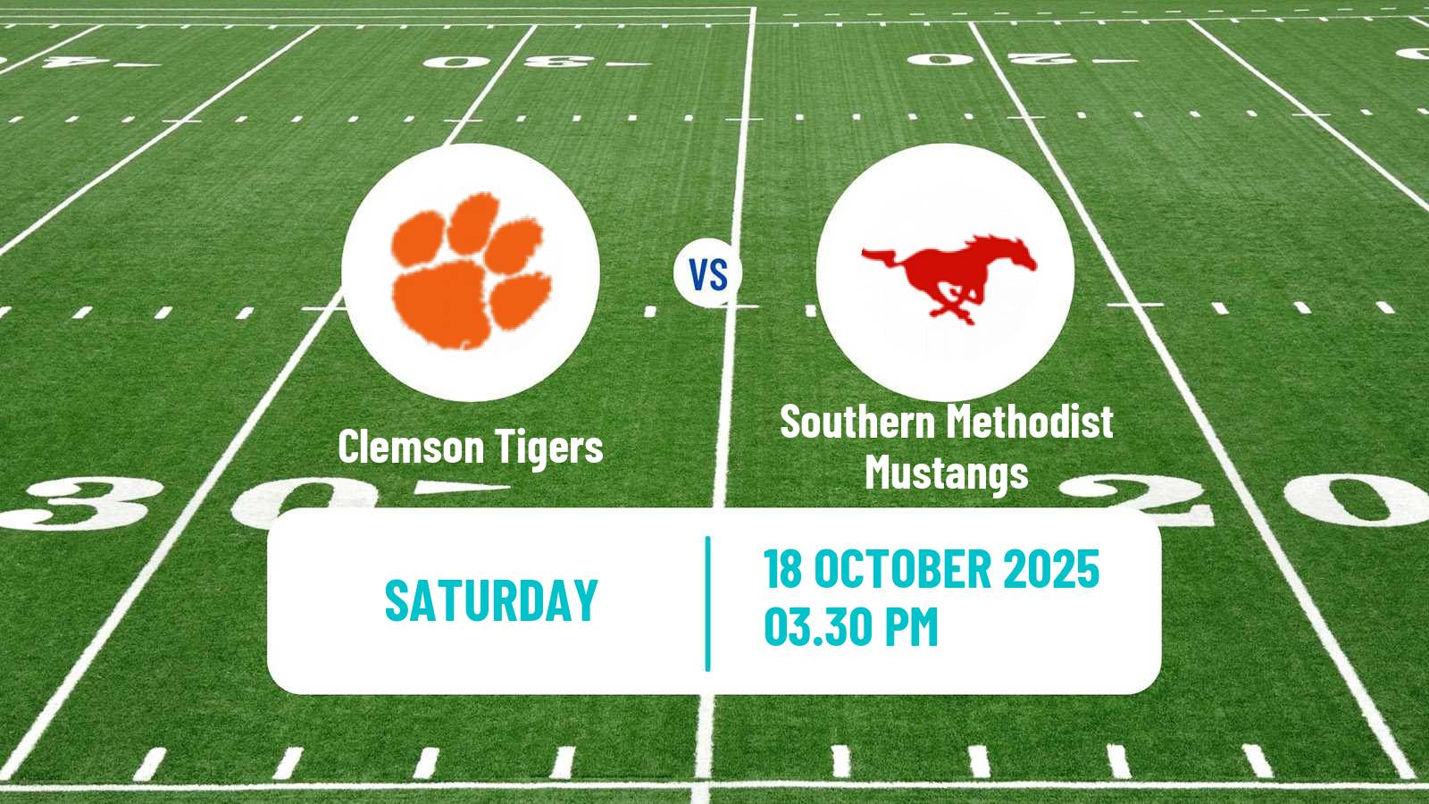 American football NCAA College Football Clemson Tigers - Southern Methodist Mustangs