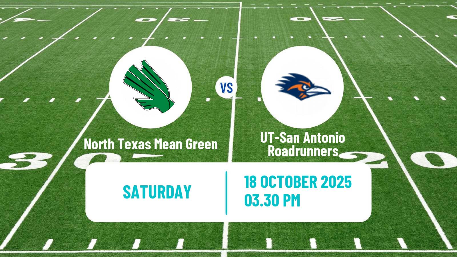 American football NCAA College Football North Texas Mean Green - UT-San Antonio Roadrunners
