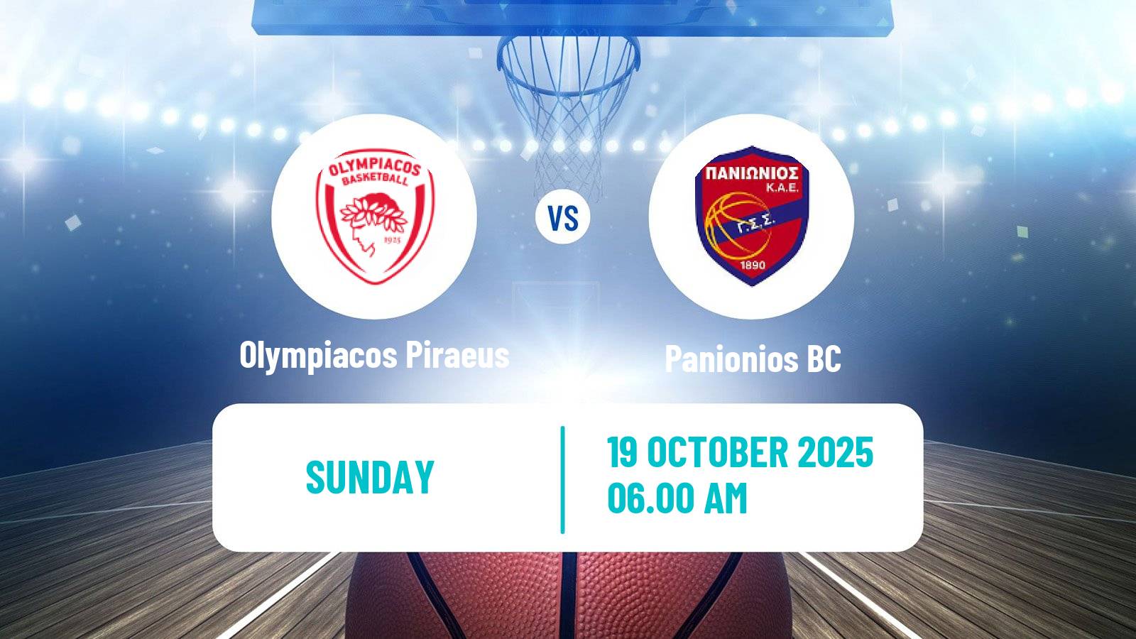 Basketball Greek Basket League A1 Olympiacos Piraeus - Panionios