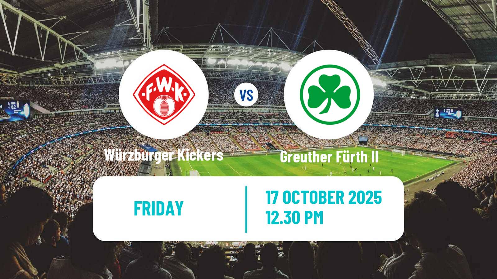 Football German Regionalliga Bayern Würzburger Kickers - Greuther Fürth II