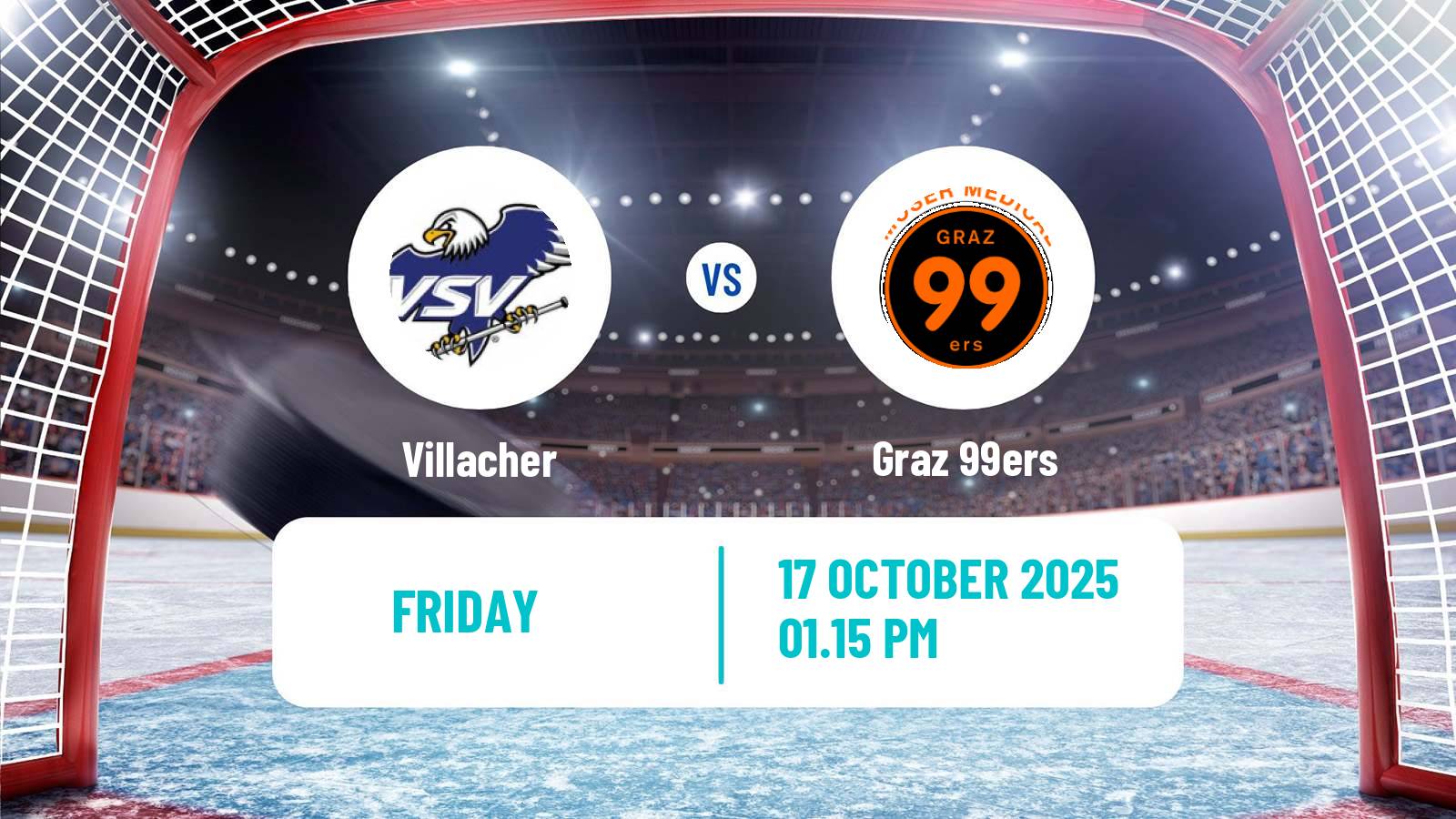Hockey Austrian Ice Hockey League Villacher - Graz 99ers
