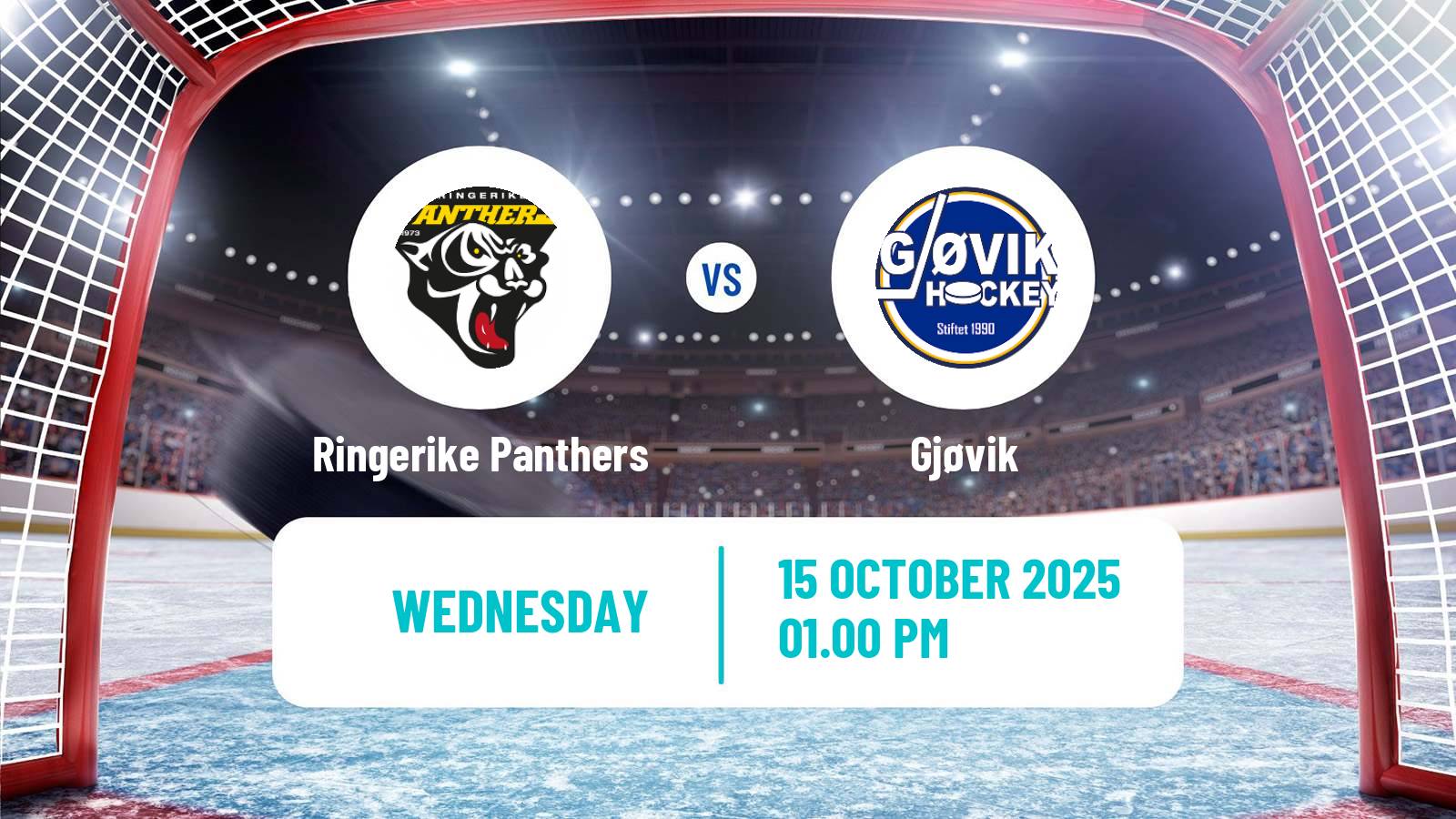 Hockey Norwegian Division 1 Hockey Ringerike Panthers - Gjøvik