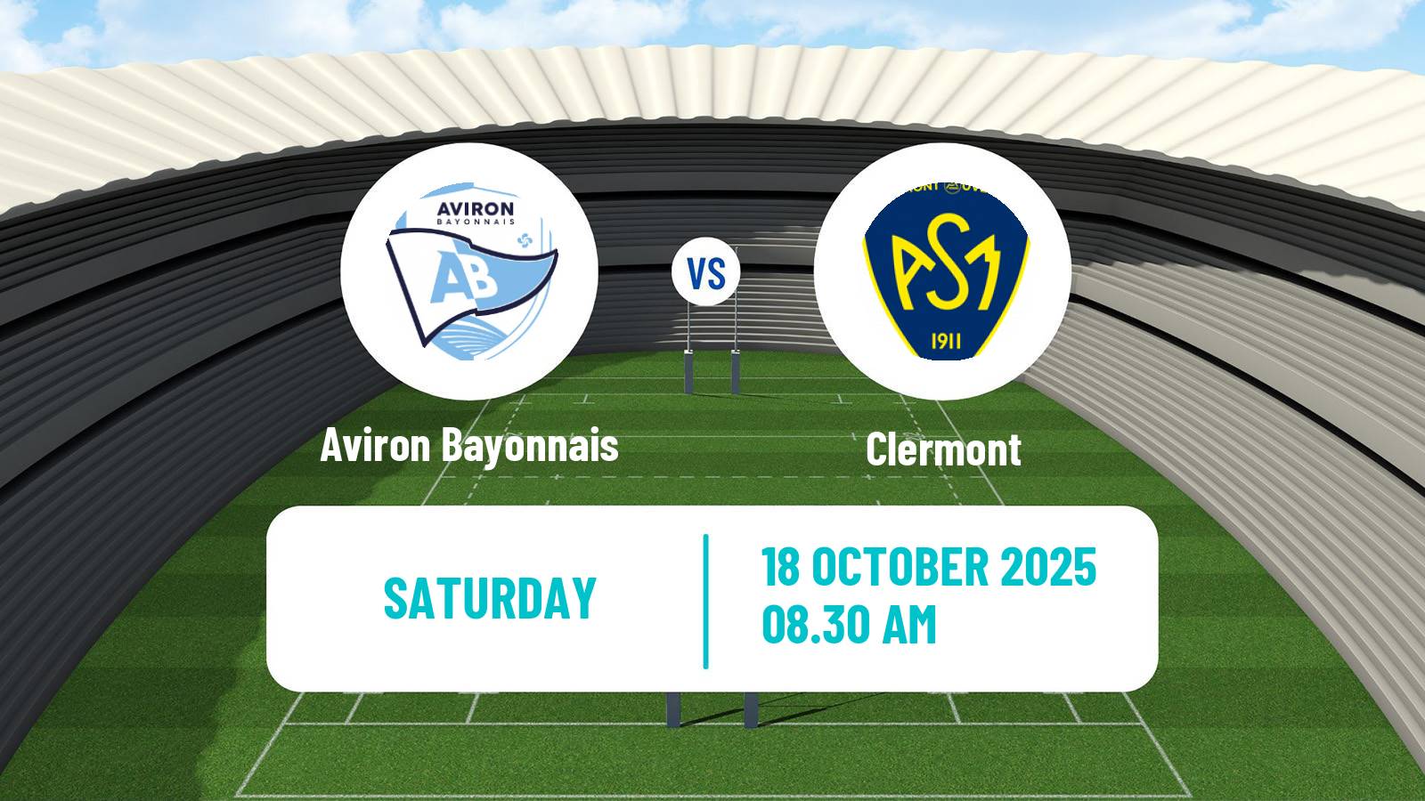 Rugby union French Top 14 Aviron Bayonnais - Clermont