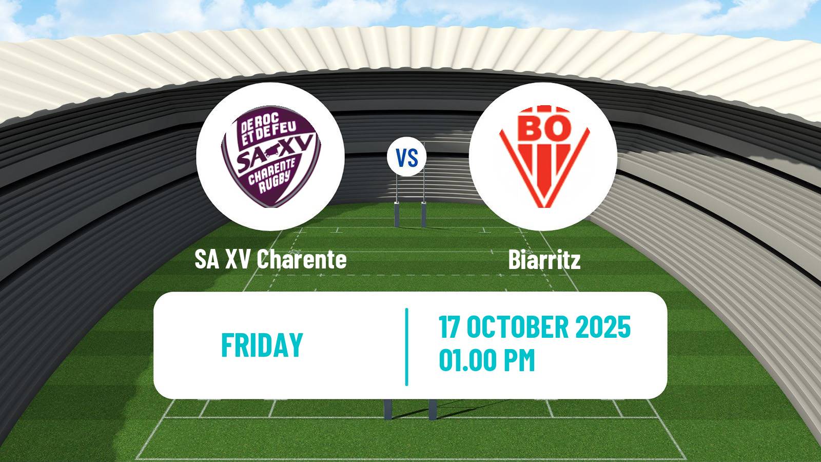 Rugby union French Pro D2 SA XV Charente - Biarritz