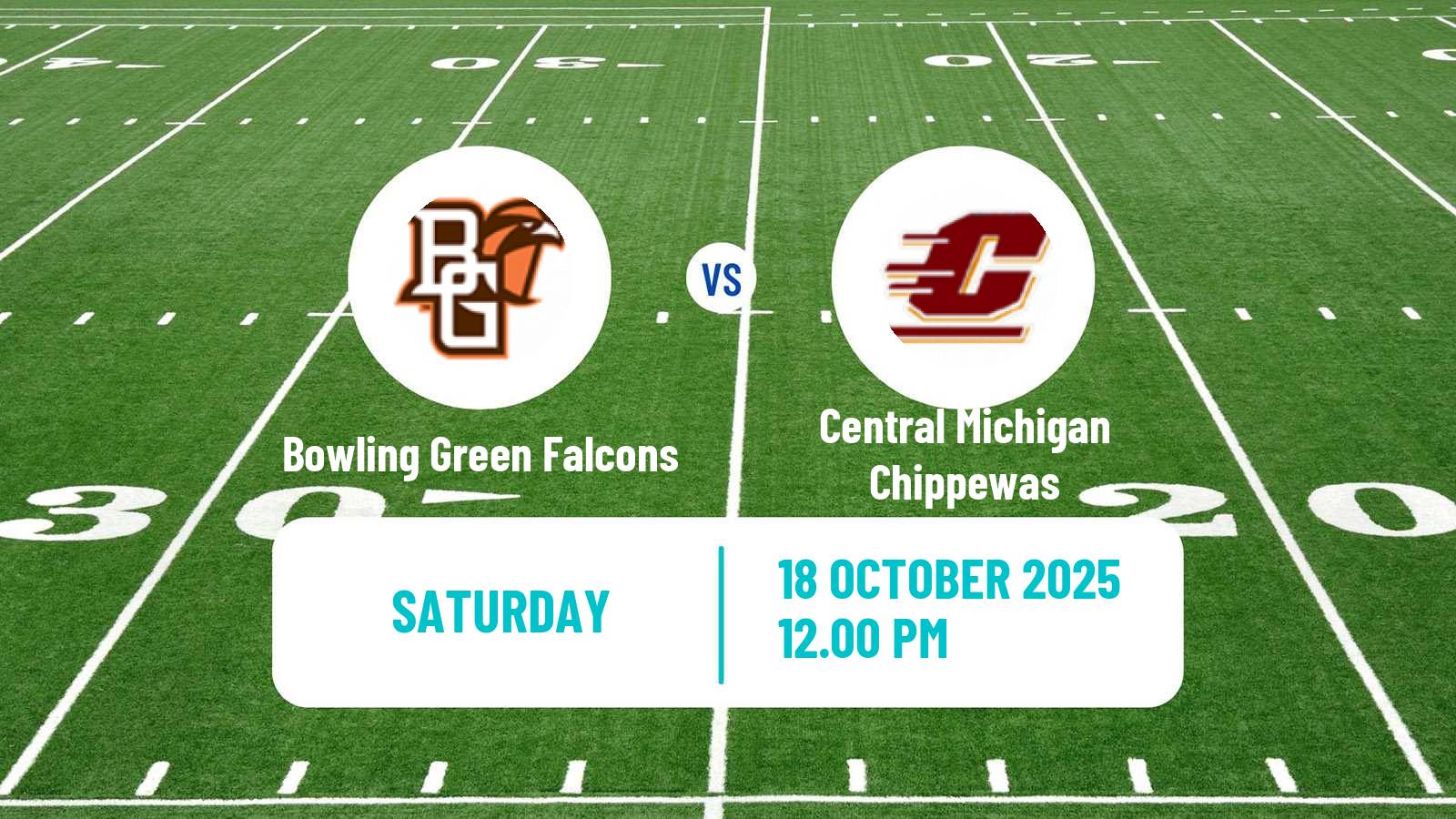 American football NCAA College Football Bowling Green Falcons - Central Michigan Chippewas