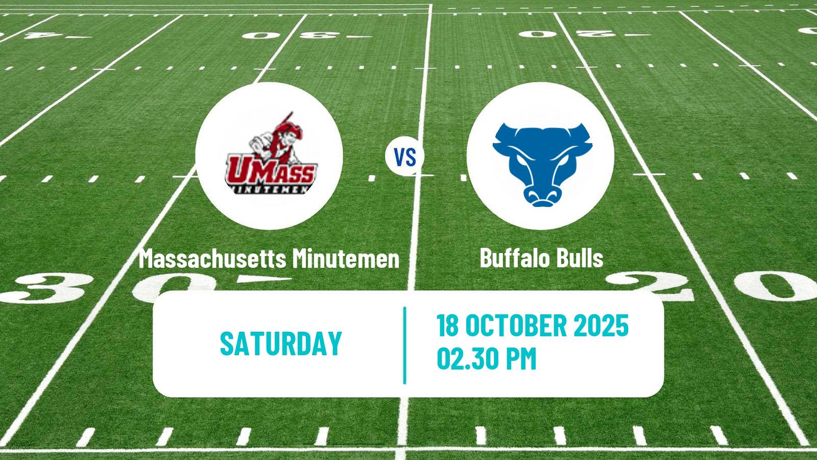 American football NCAA College Football Massachusetts Minutemen - Buffalo Bulls