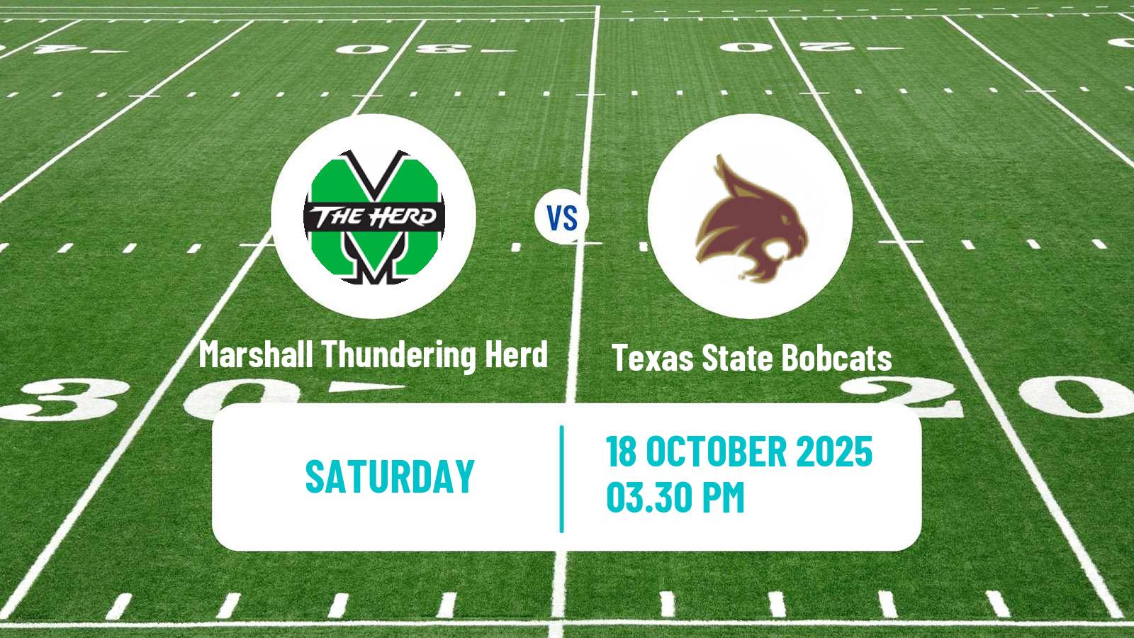 American football NCAA College Football Marshall Thundering Herd - Texas State Bobcats