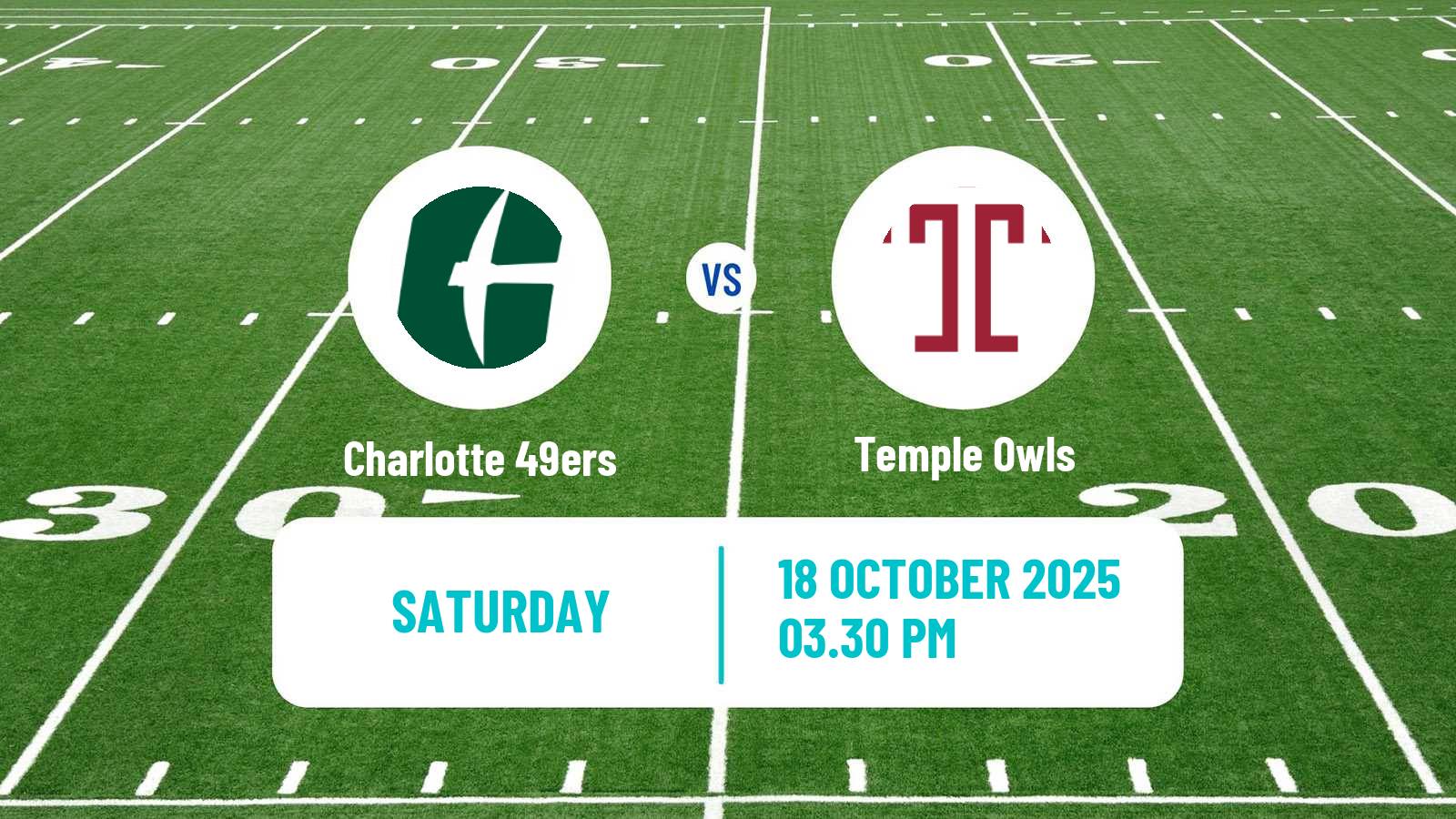 American football NCAA College Football Charlotte 49ers - Temple Owls