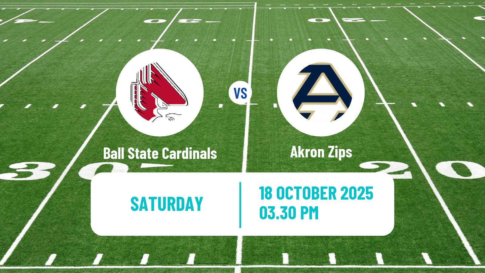 American football NCAA College Football Ball State Cardinals - Akron Zips