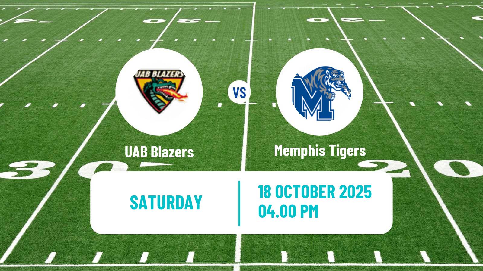American football NCAA College Football UAB Blazers - Memphis Tigers