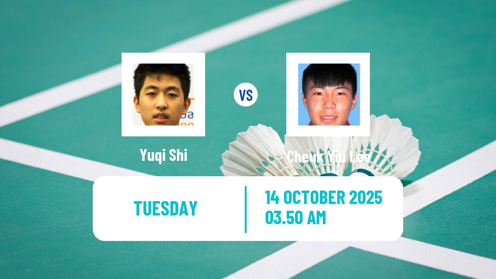 Badminton BWF World Tour Denmark Open Men Yuqi Shi - Cheuk Yiu Lee