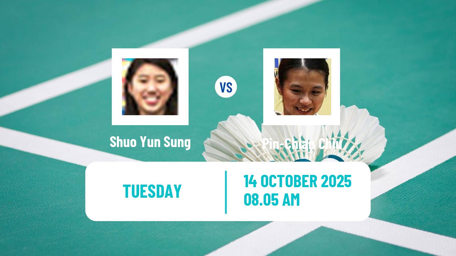 Badminton BWF World Tour Denmark Open Women Shuo Yun Sung - Pin-Chian Chiu