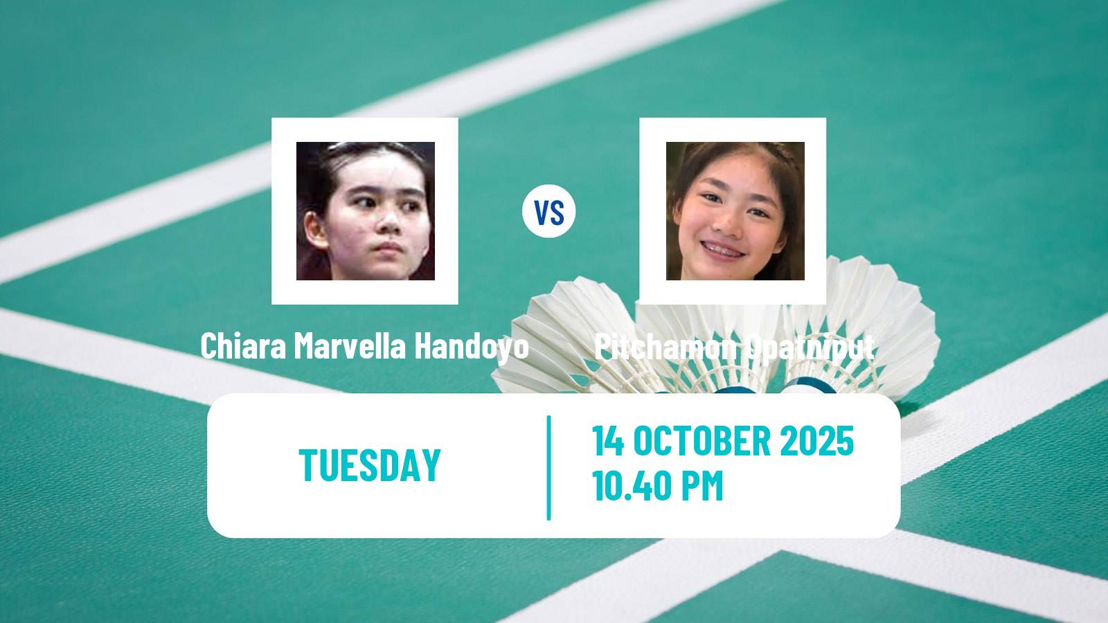 Badminton BWF World Tour Kl Masters Malaysia Super 100 Women Chiara Marvella Handoyo - Pitchamon Opatniput