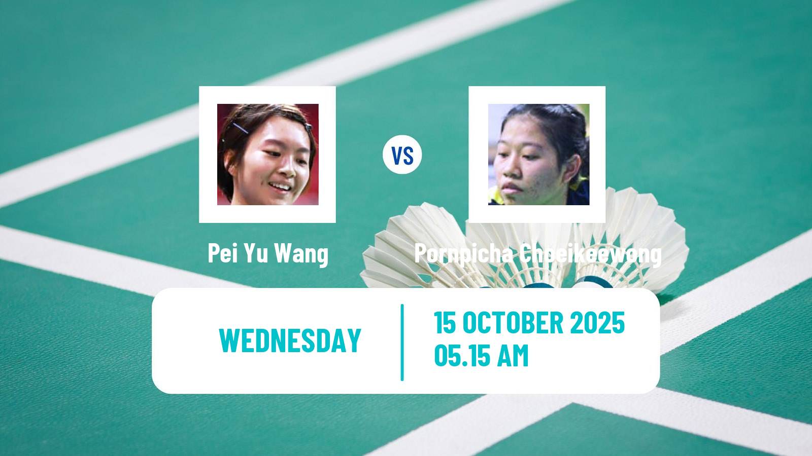 Badminton BWF World Tour Kl Masters Malaysia Super 100 Women Pei Yu Wang - Pornpicha Choeikeewong