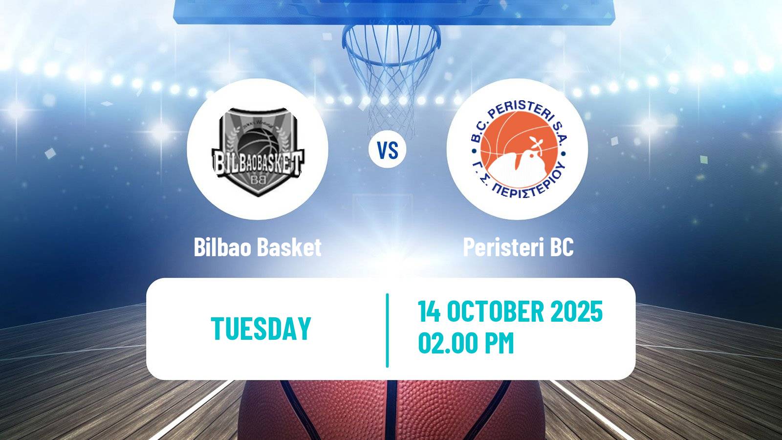 Basketball FIBA Europe Cup Bilbao Basket - Peristeri BC