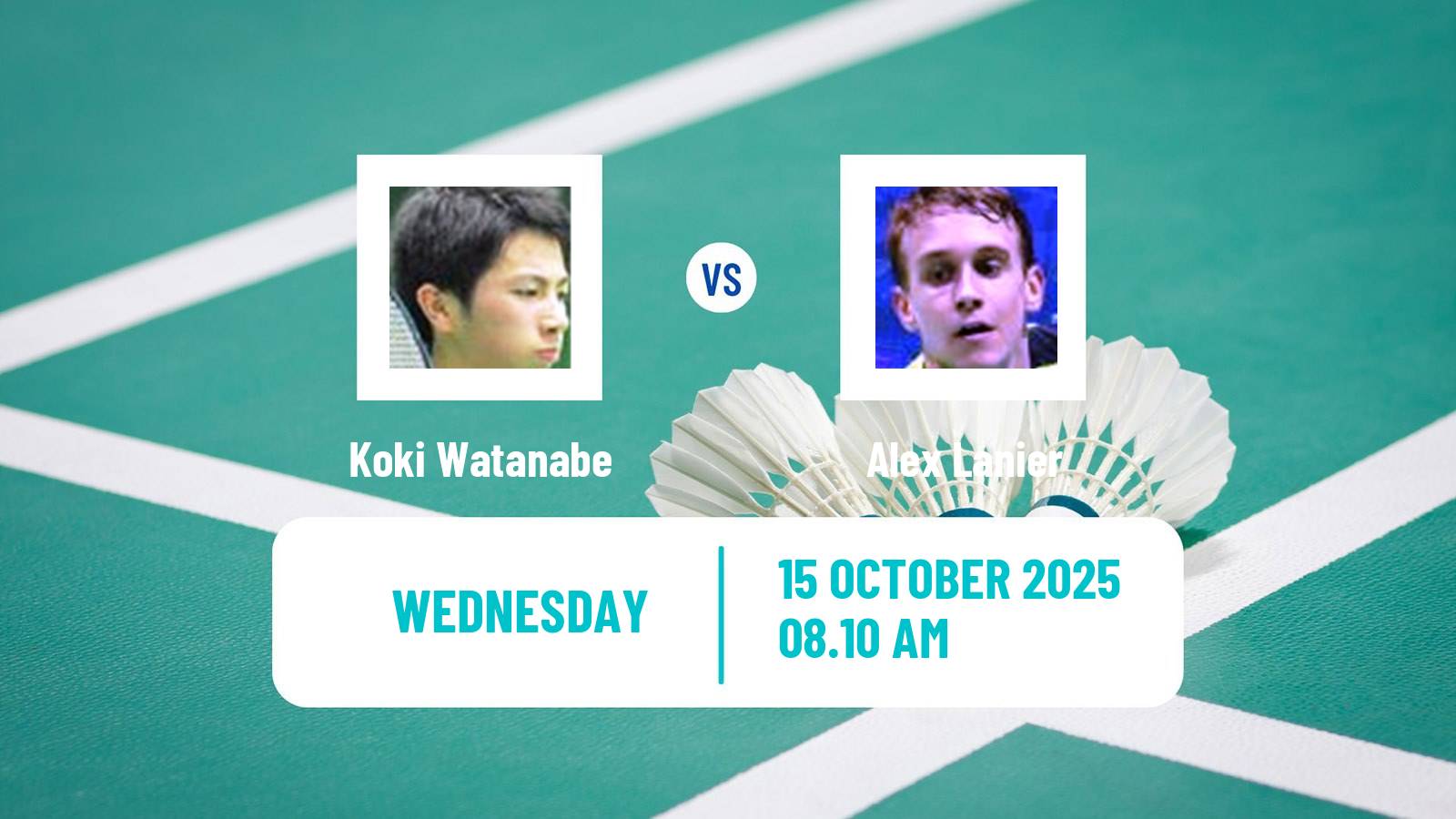 Badminton BWF World Tour Denmark Open Men Koki Watanabe - Alex Lanier