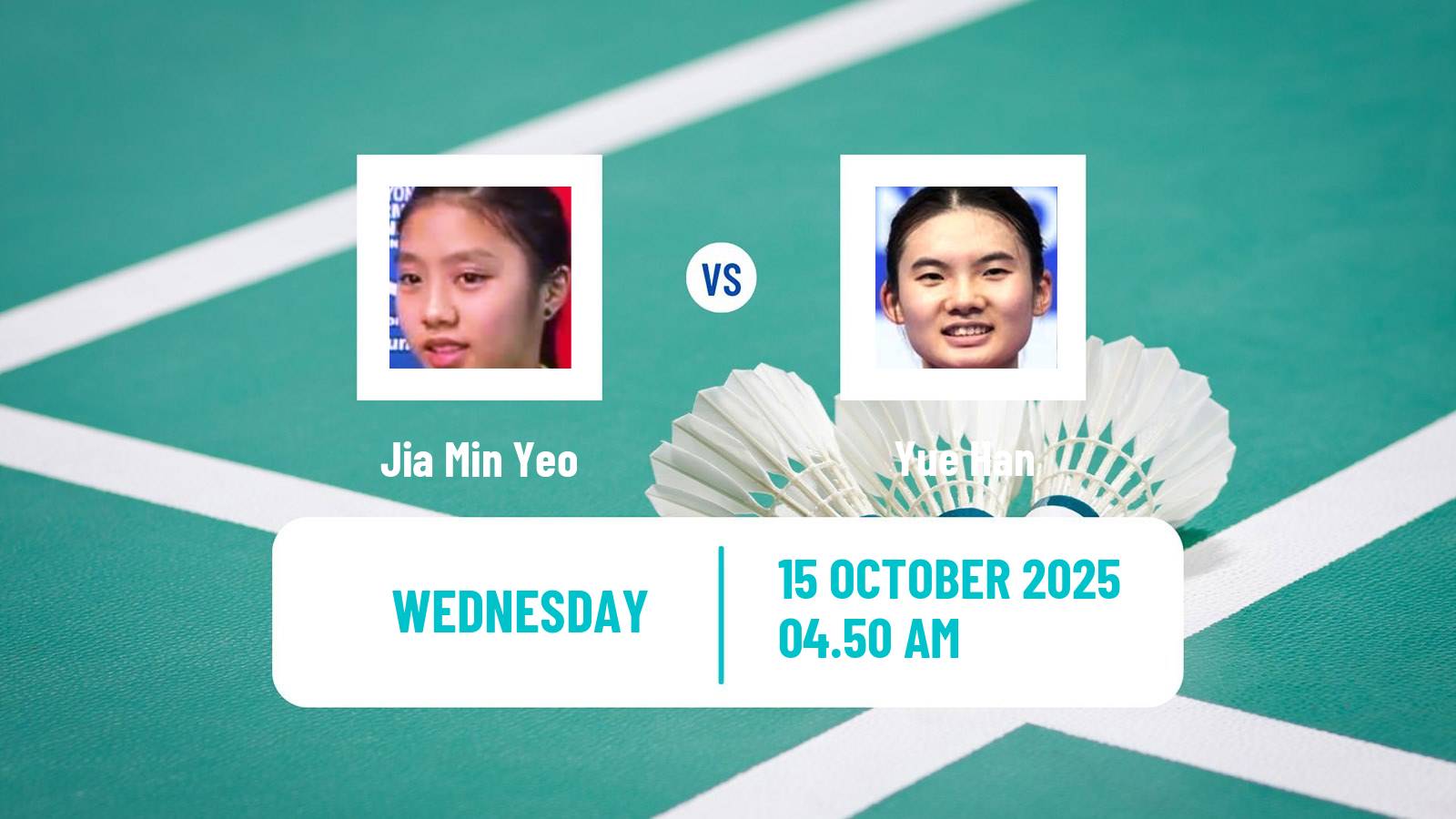 Badminton BWF World Tour Denmark Open Women Jia Min Yeo - Yue Han