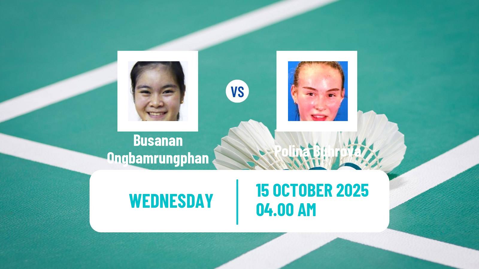 Badminton BWF World Tour Denmark Open Women Busanan Ongbamrungphan - Polina Buhrova