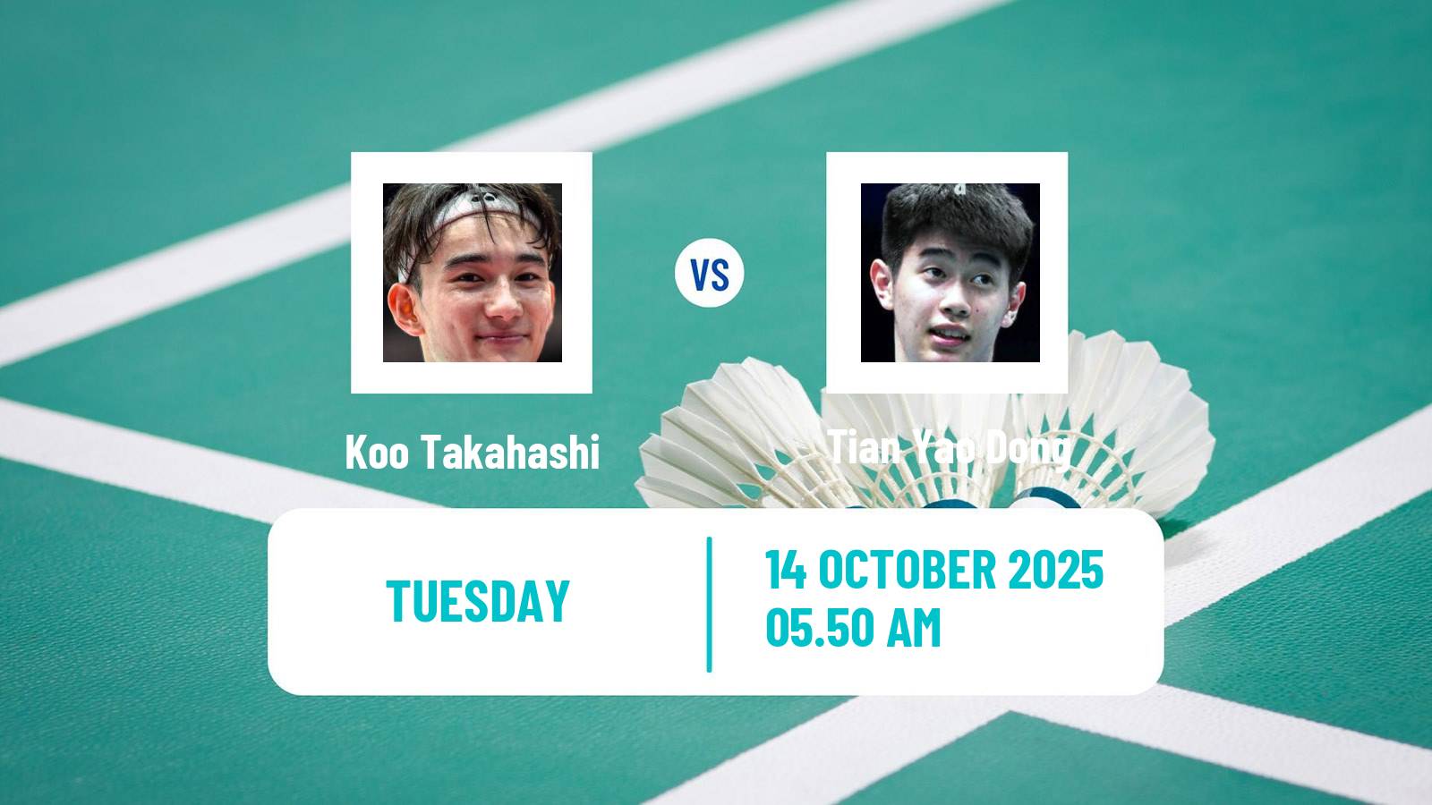 Badminton BWF World Tour Kl Masters Malaysia Super 100 Men Koo Takahashi - Tian Yao Dong